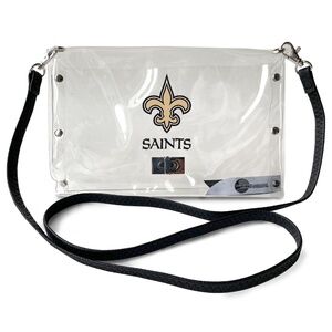 NFL Stadium Approved New Orleans Saints Clear Envelope Crossbody Purse